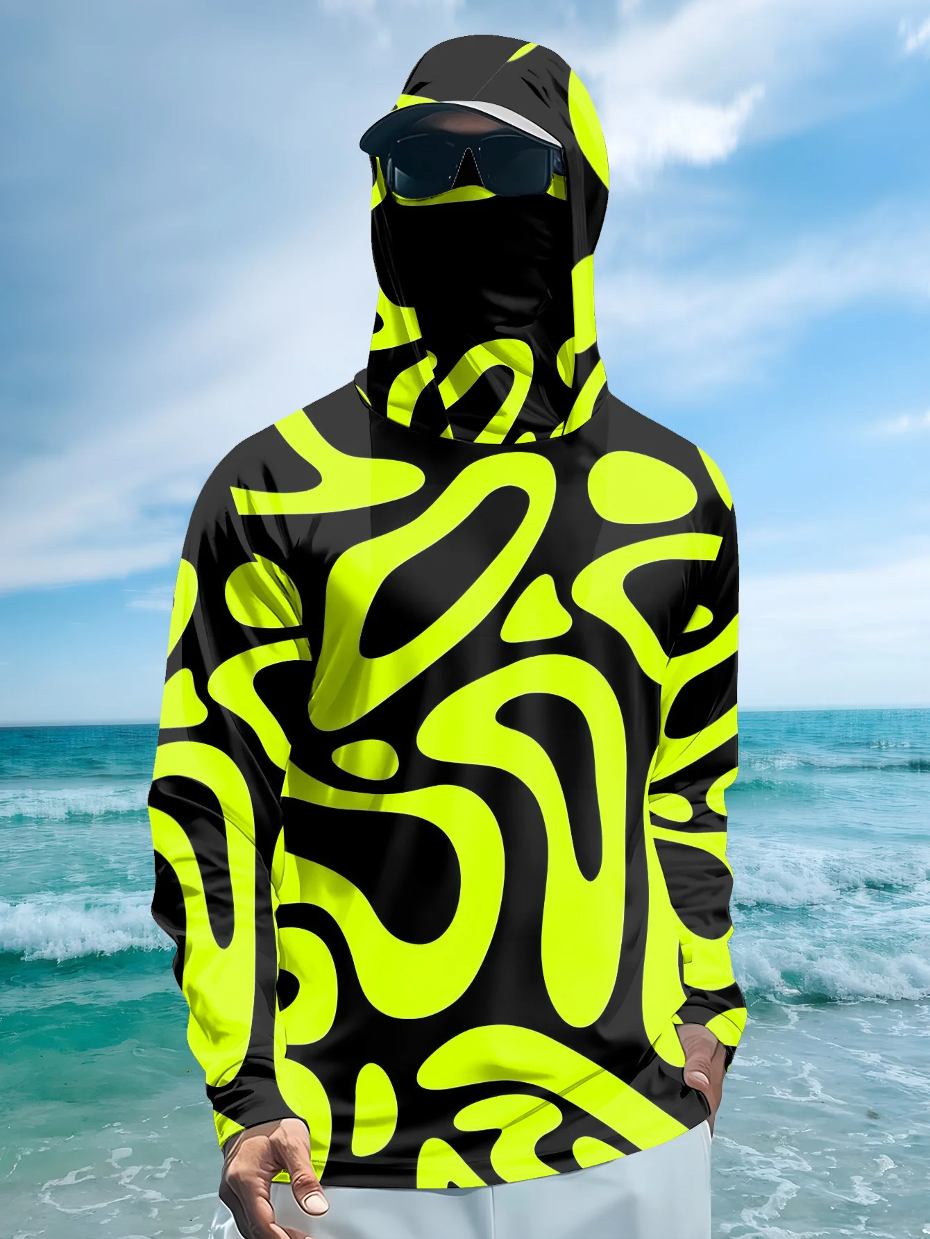 Erkekler için Neon Yeşil Renkl - Fishing Mask Sun Protection incelemesi ve fiyatı